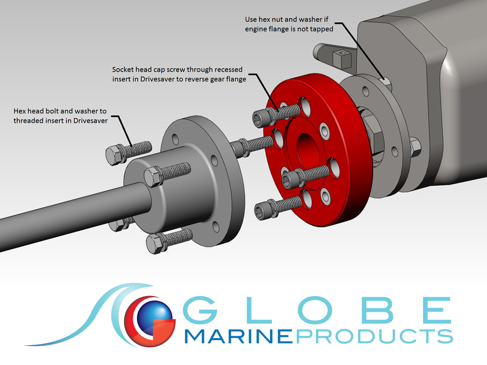 Drivetrain Exploded View DriveSaver- Marine Drivetrain Shock Absorber